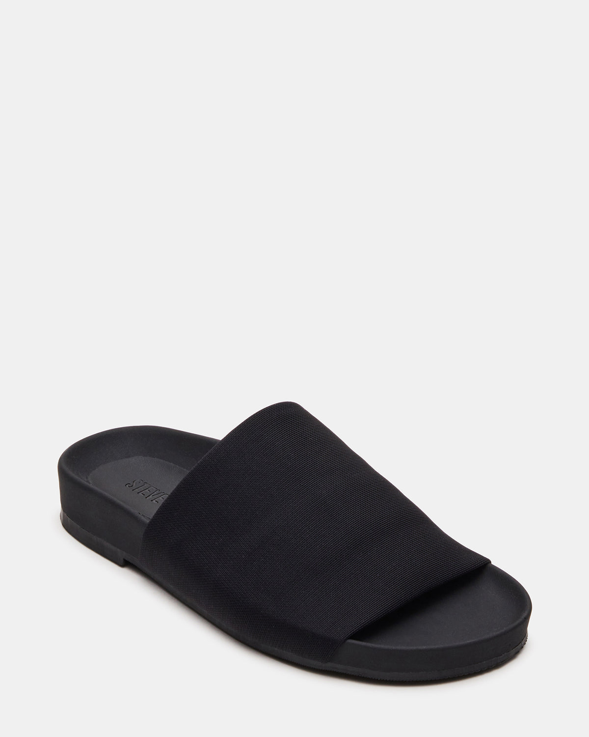 SANSA Black Flatform Footbed Slide Women's Sandal | Steve Madden