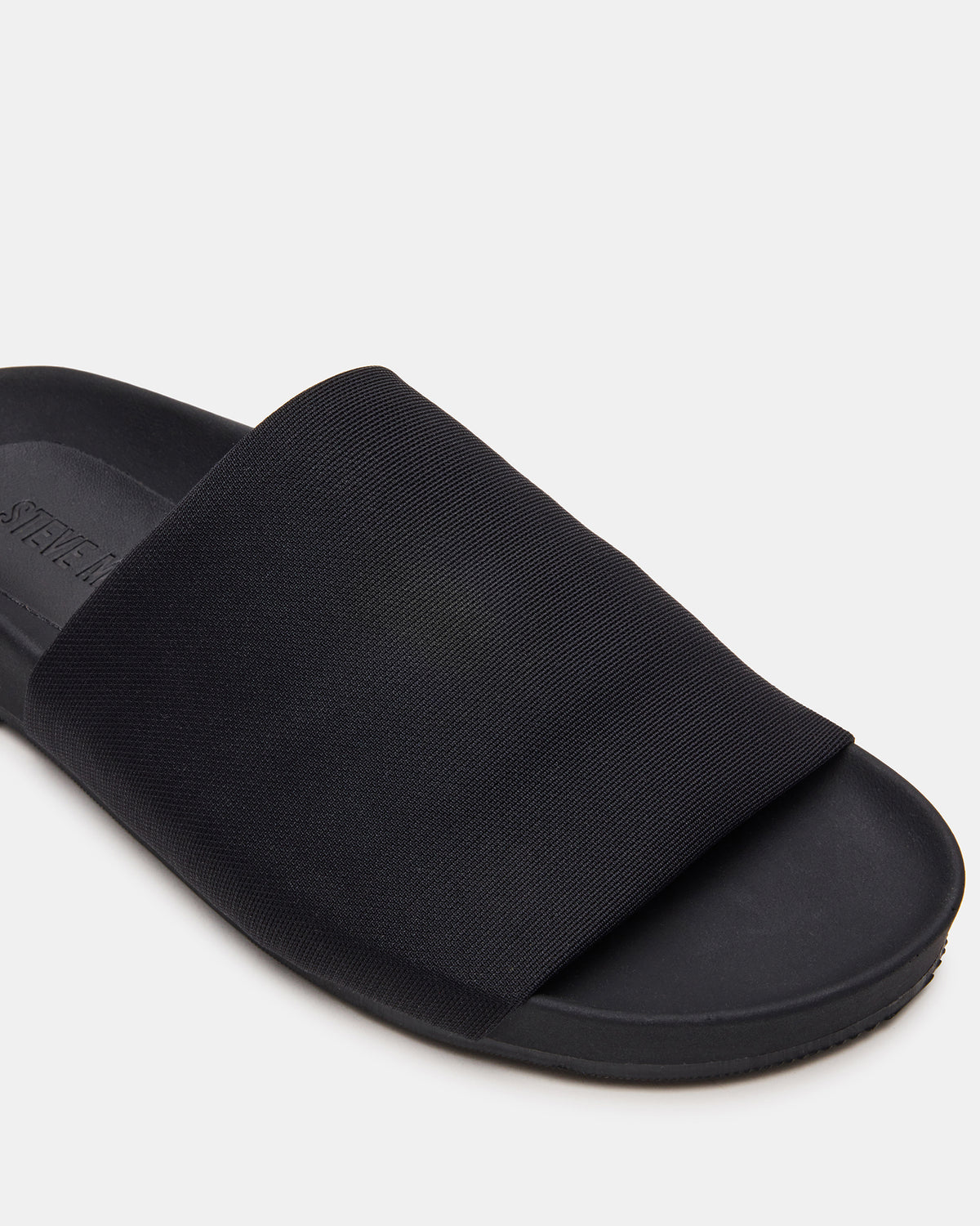 SANSA Black Flatform Footbed Slide Women's Sandal | Steve Madden