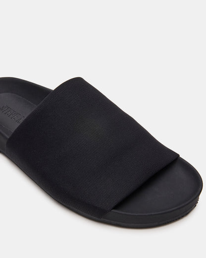 SANSA Black Flatform Footbed Slide Women's Sandal | Steve Madden