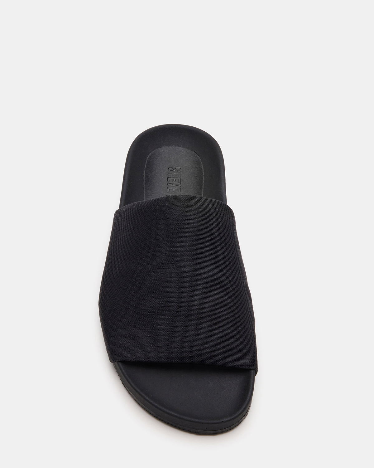 SANSA Black Flatform Footbed Slide Women's Sandal | Steve Madden