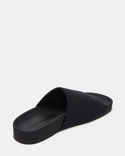 SANSA Black Flatform Footbed Slide Women's Sandal | Steve Madden