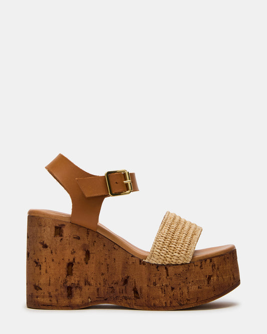 CABERNET Raffia Women's Platform Wedge Sandal | Steve Madden