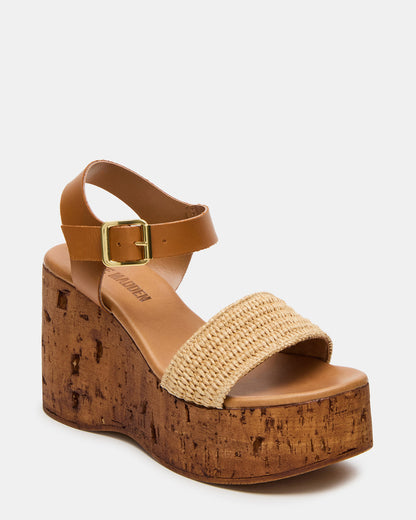 CABERNET Raffia Women's Platform Wedge Sandal | Steve Madden
