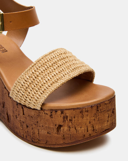 CABERNET Raffia Women's Platform Wedge Sandal | Steve Madden