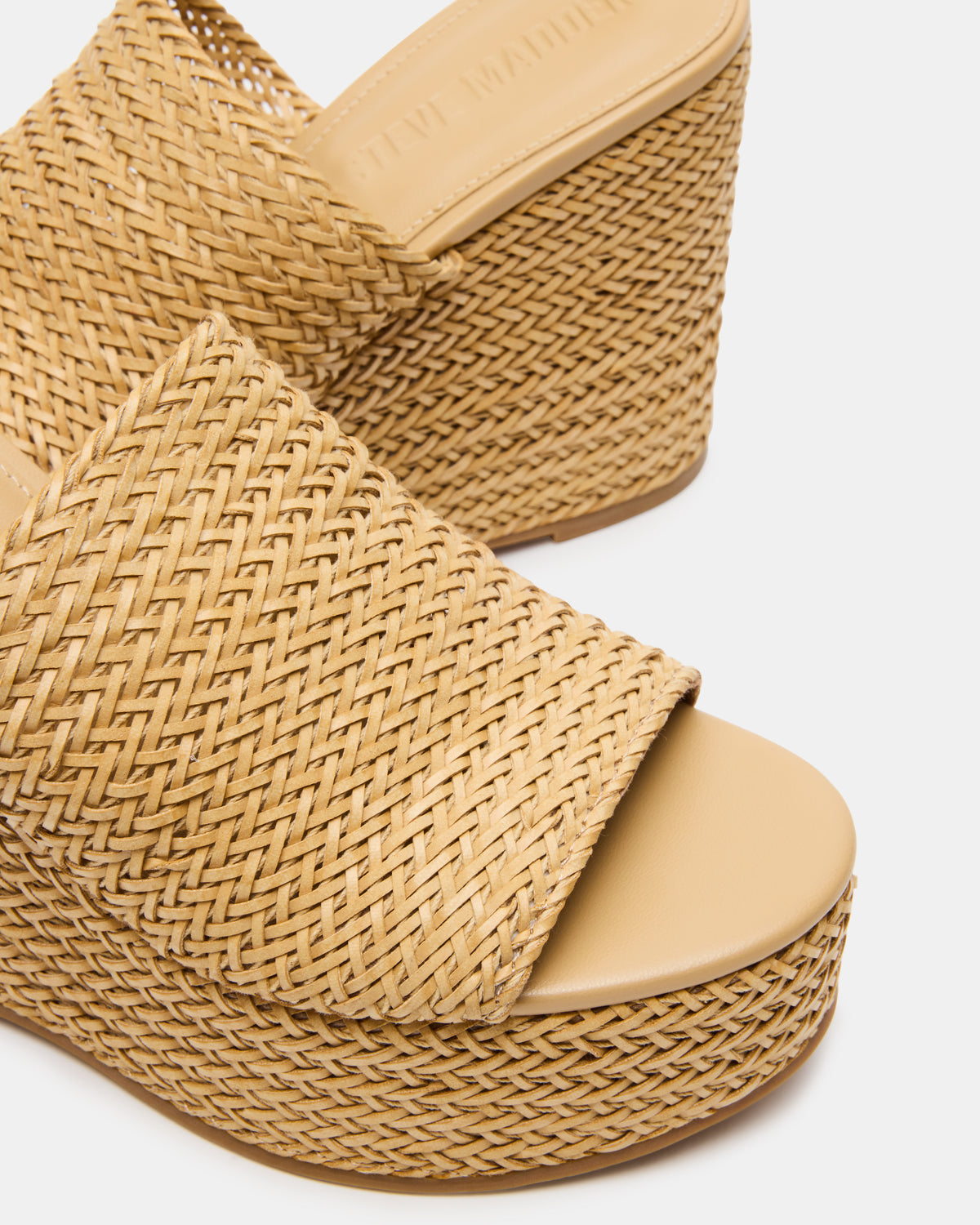 CASSI Natural Platform Raffia Wedge Women's Sandal | Steve Madden