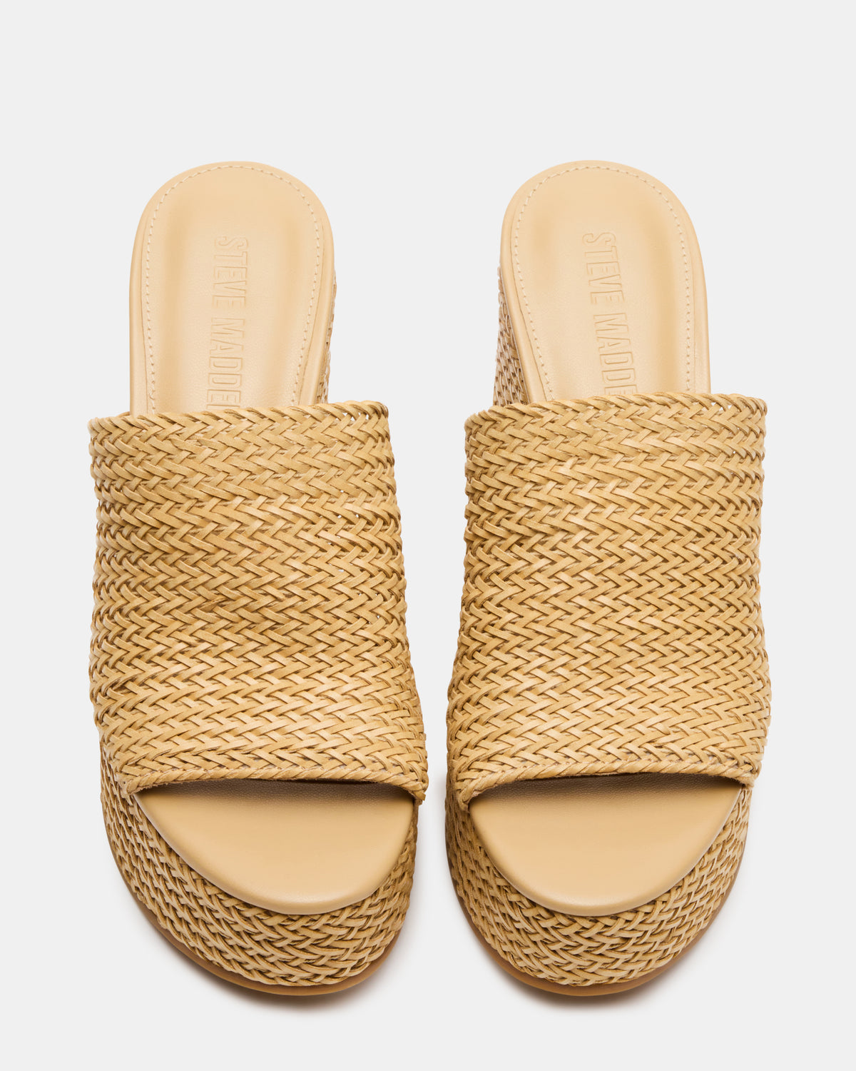 CASSI Natural Platform Raffia Wedge Women's Sandal | Steve Madden