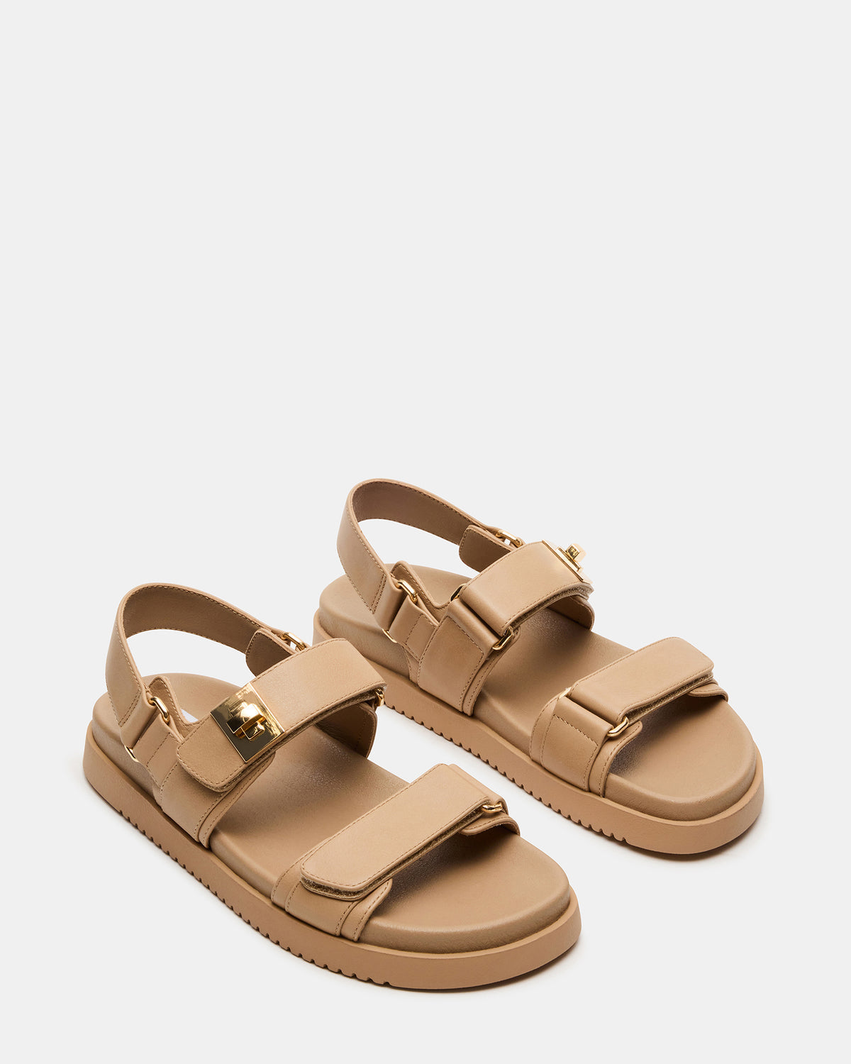 MONA Beige Leather Flatform Women's Sandal | Steve Madden