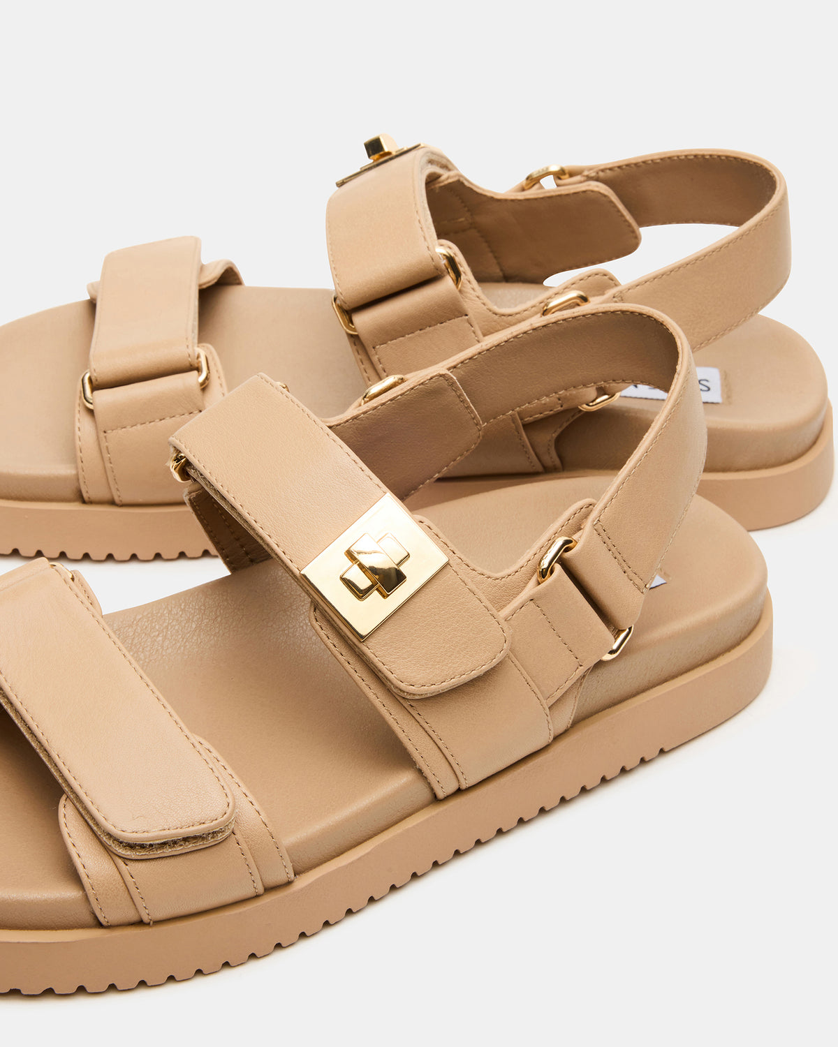 MONA Beige Leather Flatform Women's Sandal | Steve Madden