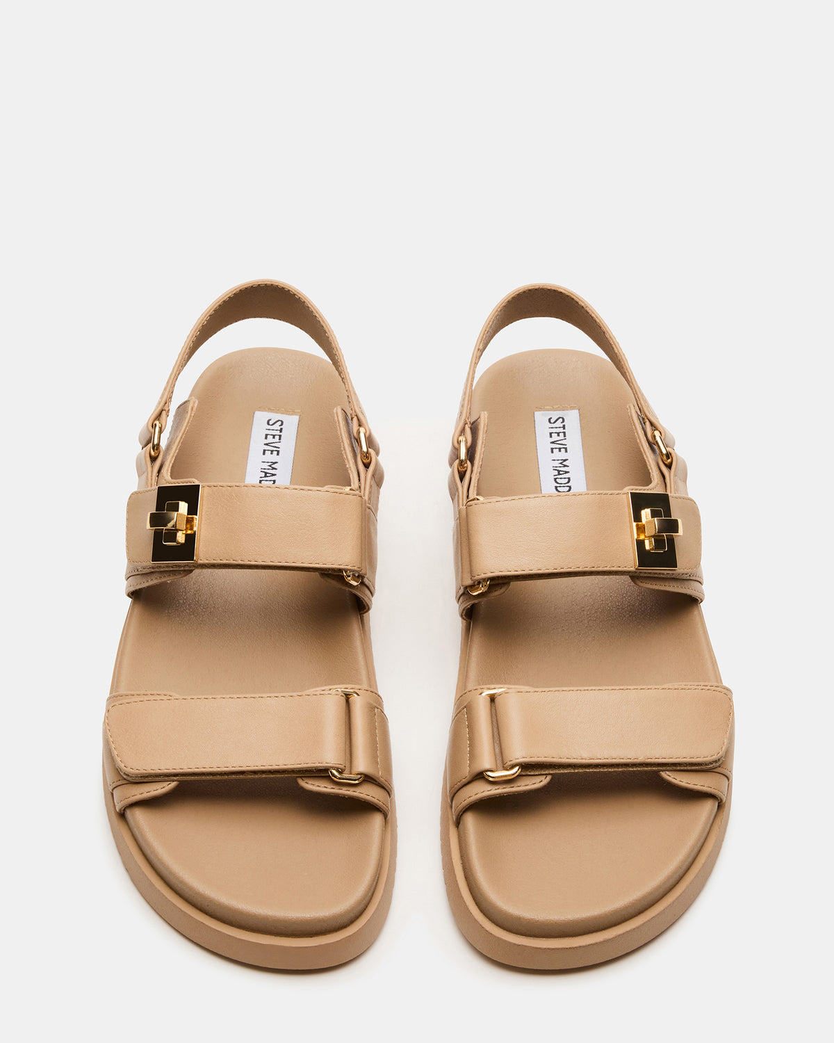 MONA Beige Leather Flatform Women's Sandal | Steve Madden