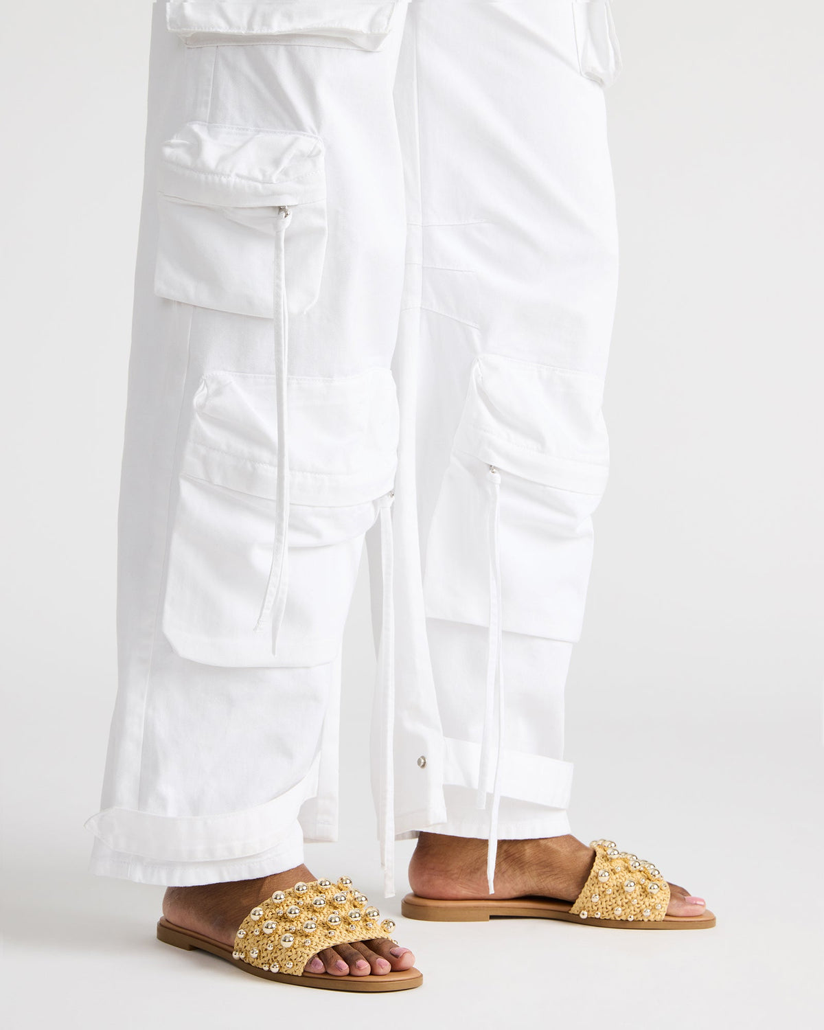 KEELY Natural Raffia Women's Studded Slides | Steve Madden