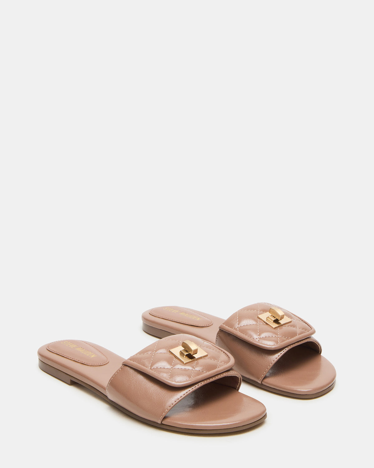 MORELAND Mocha Quilted Slide Women's Sandal | Steve Madden