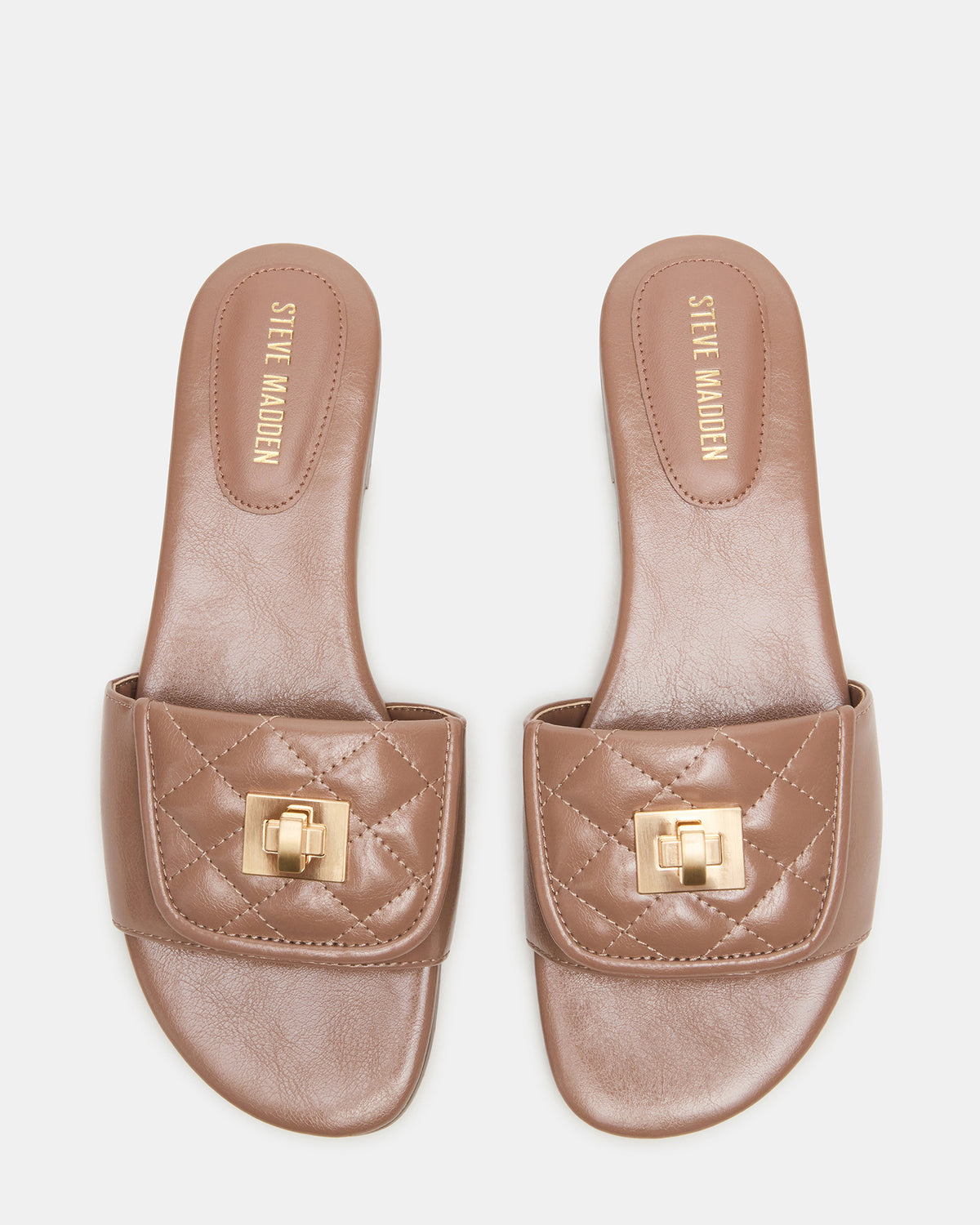 MORELAND Mocha Quilted Slide Women's Sandal | Steve Madden