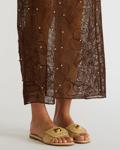 MORELAND Mocha Quilted Slide Women's Sandal | Steve Madden