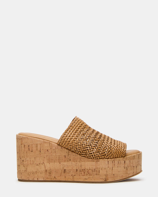 COASTAL Raffia Platform Wedge Mule Women's Sandal | Steve Madden