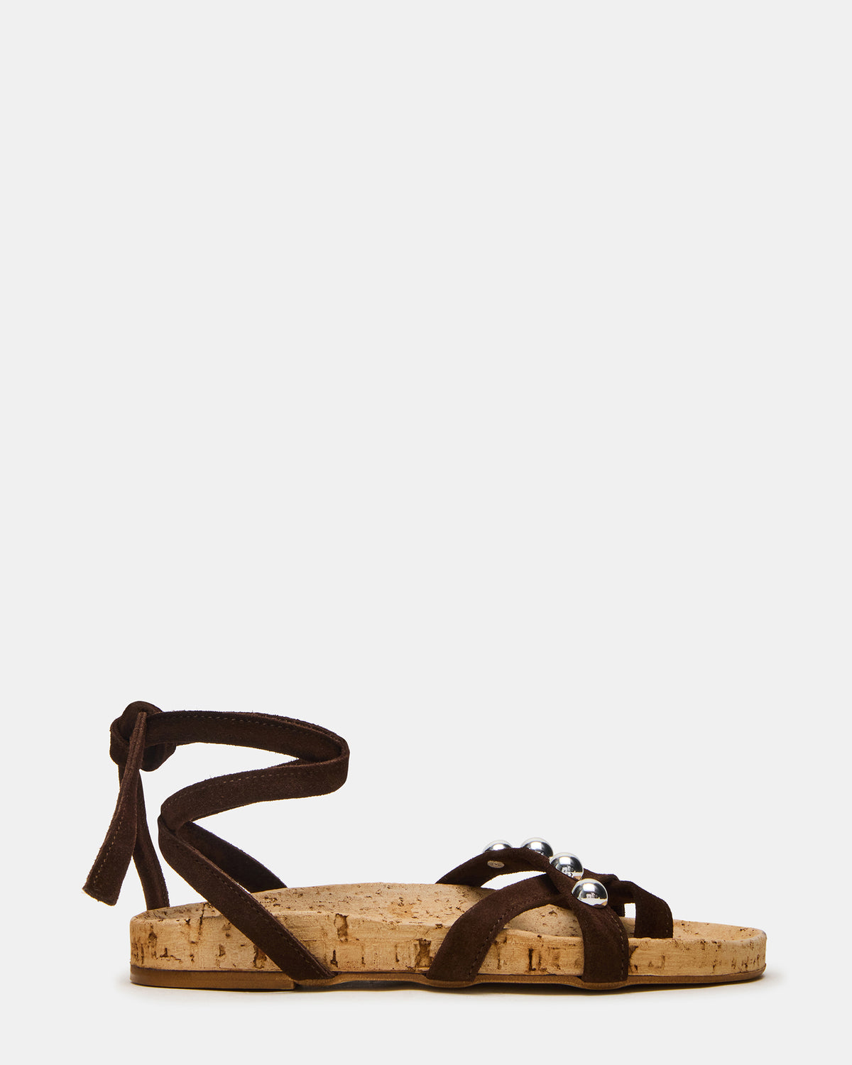 KELSO Brown Suede Flatform Strappy Studded Women's Sandal | Steve Madden