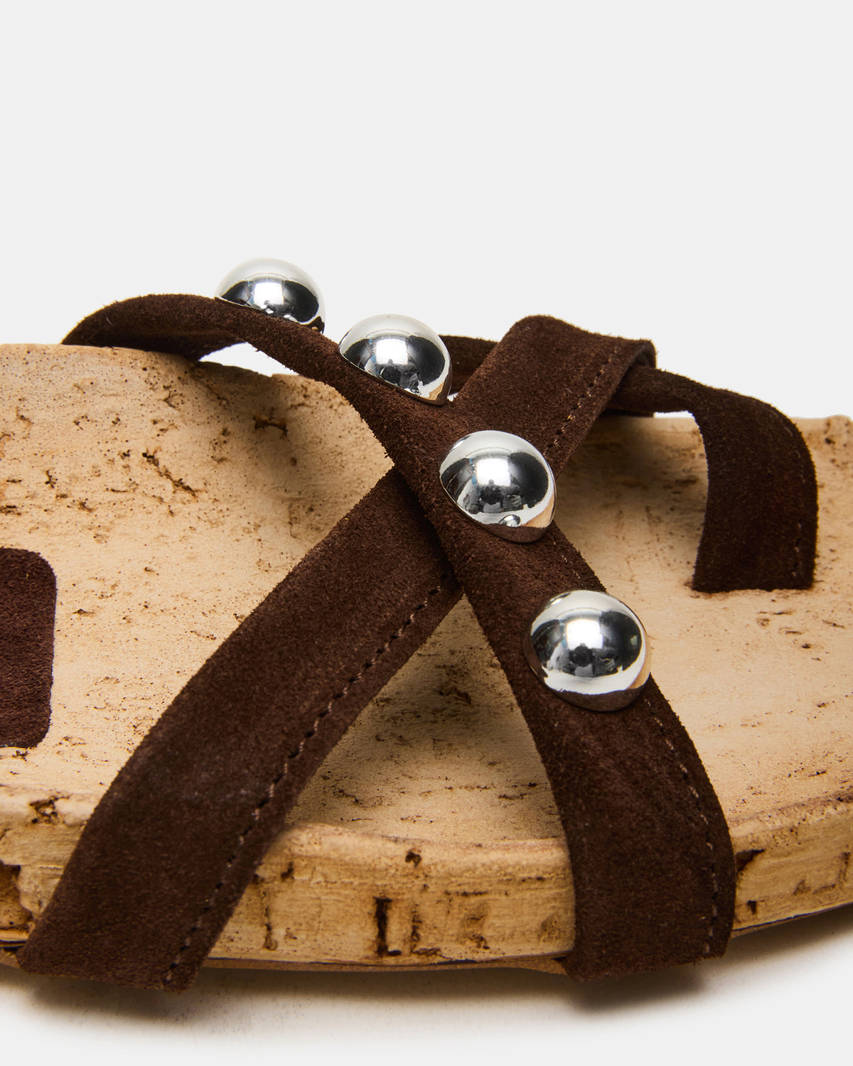KELSO Brown Suede Flatform Strappy Studded Women's Sandal | Steve Madden