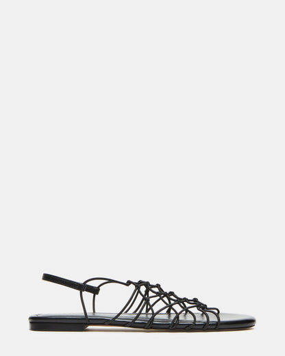 LIBRA Black Women's Strappy Flat Sandal | Steve Madden