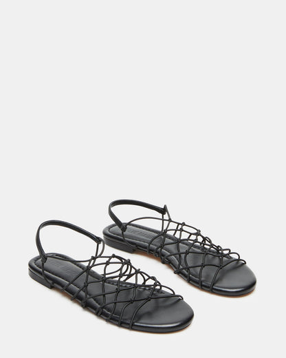 LIBRA Black Women's Strappy Flat Sandal | Steve Madden