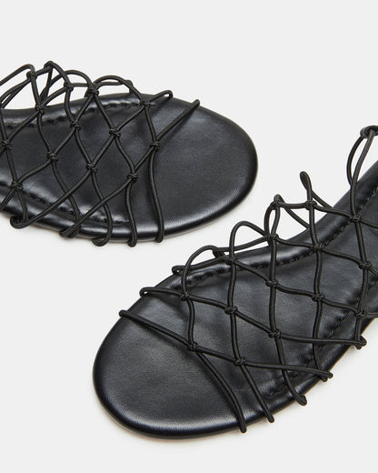 LIBRA Black Women's Strappy Flat Sandal | Steve Madden