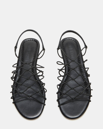 LIBRA Black Women's Strappy Flat Sandal | Steve Madden