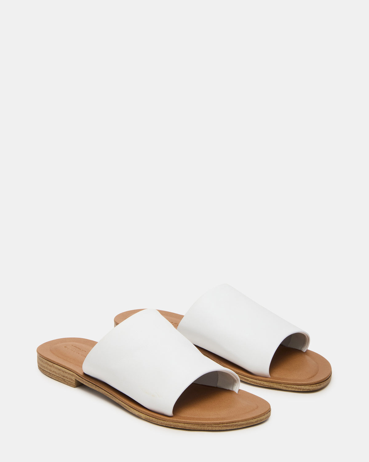 KIPP White Leather Slide Women's Sandal | Steve Madden
