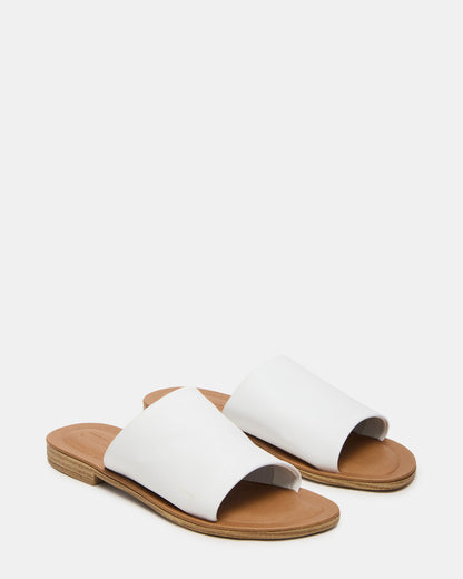 KIPP White Leather Slide Women's Sandal | Steve Madden