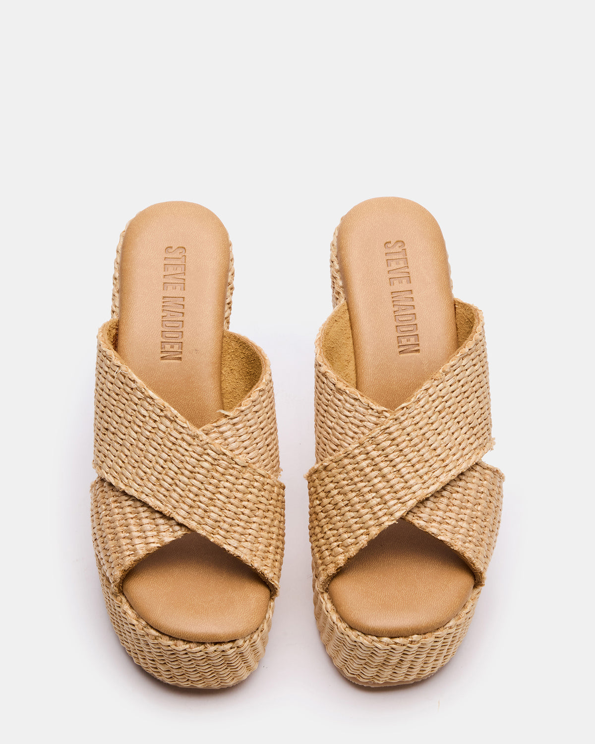 CERCEI Natural Raffia Platform Square-Toe Wedge Women's Sandal | Steve Madden