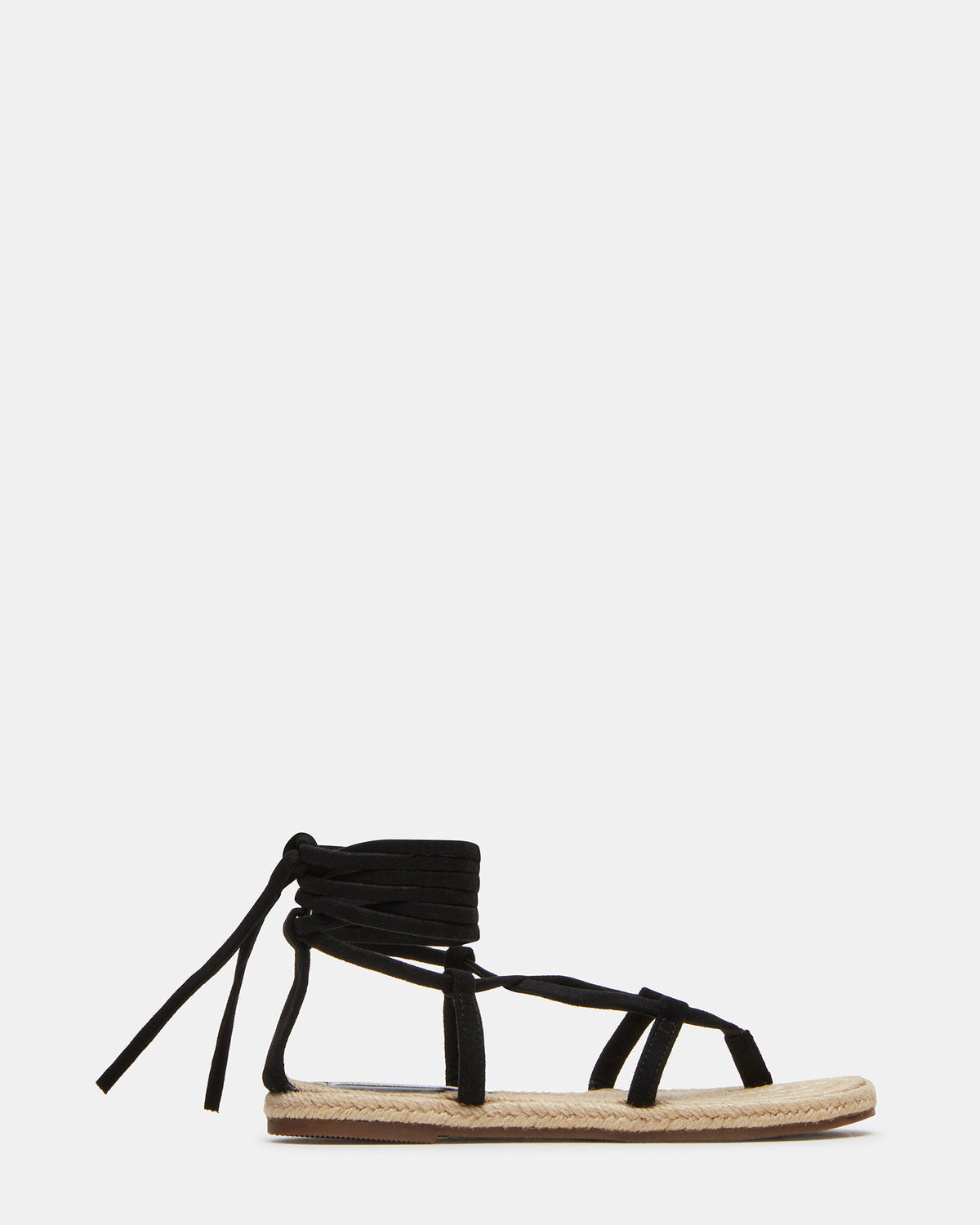 WADE Black Women's Strappy Lace-Up Espadrille Sandal | Steve Madden