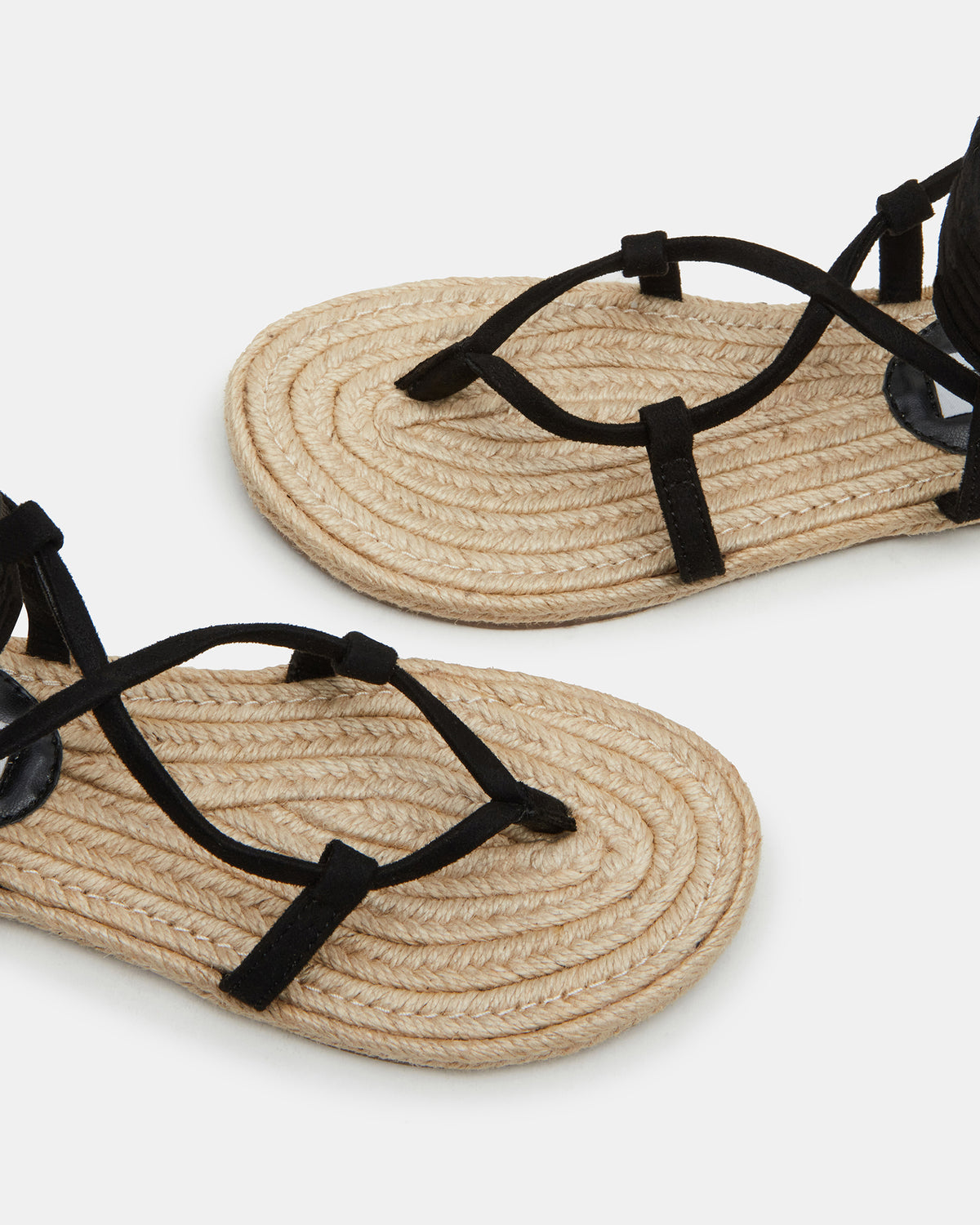 WADE Black Women's Strappy Lace-Up Espadrille Sandal | Steve Madden