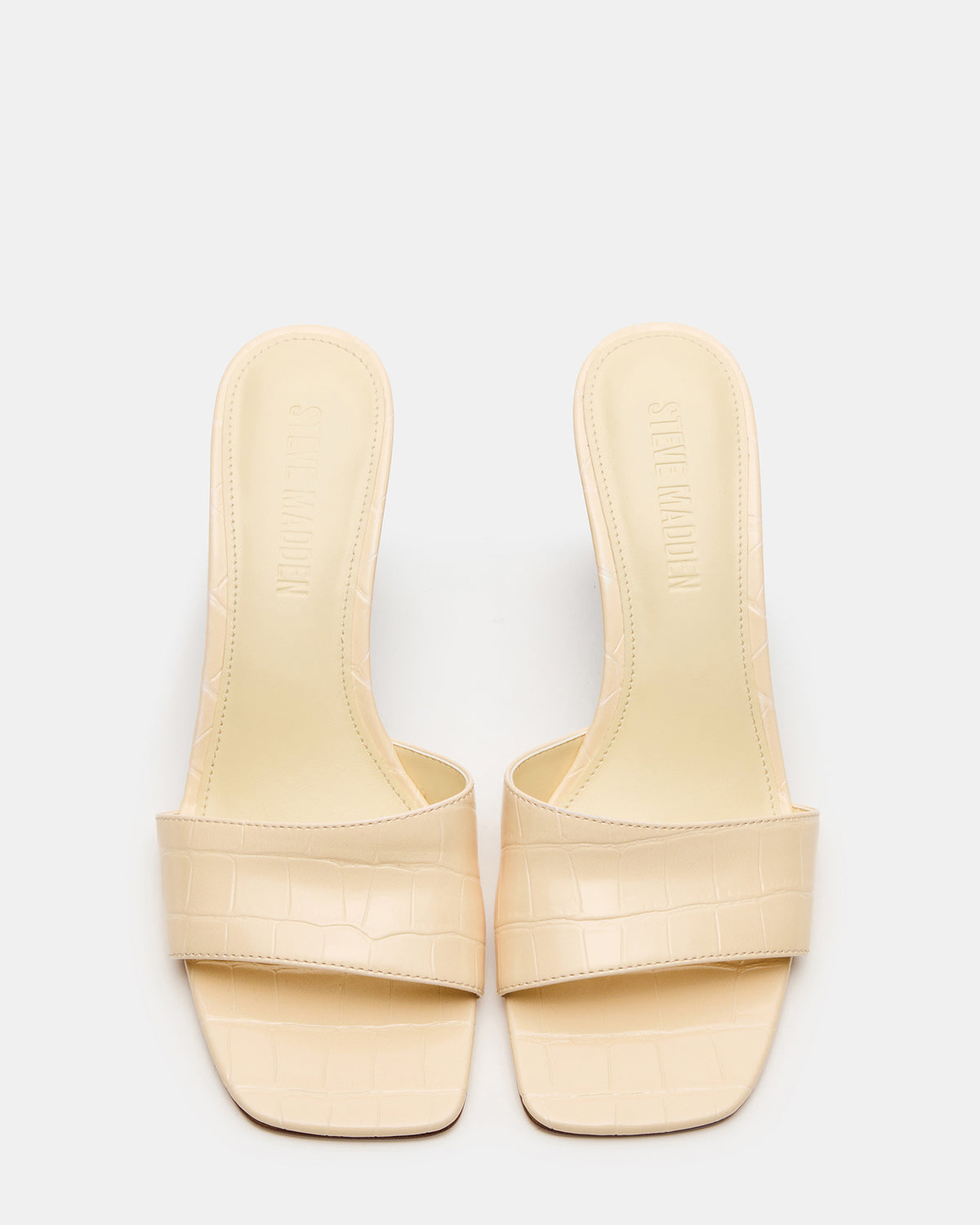 CURCIO Beige Crocodile Square-Toe Women's Wedge Sandal | Steve Madden