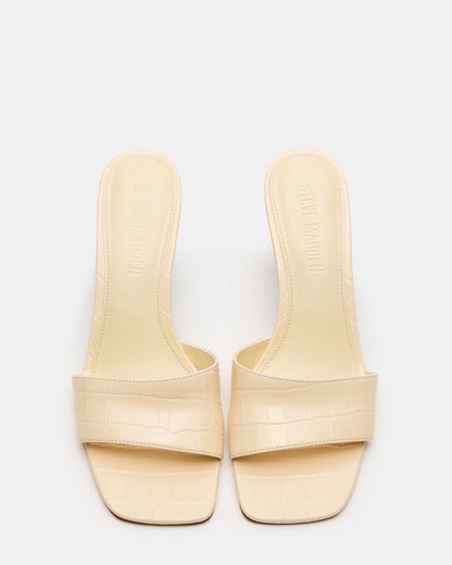 CURCIO Beige Crocodile Square-Toe Women's Wedge Sandal | Steve Madden