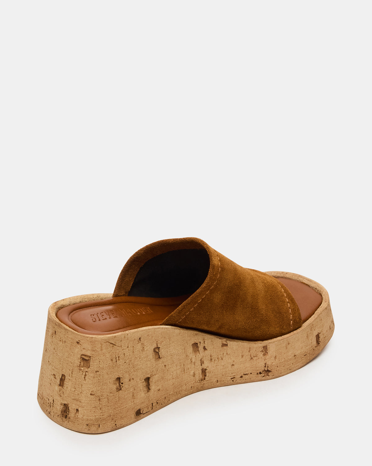 CELLAR Chestnut Suede Platform Wedge Square-Toe Women's Sandal | Steve Madden