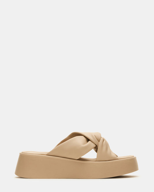 CYRIX Taupe Women's Platform Slide Sandal | Steve Madden
