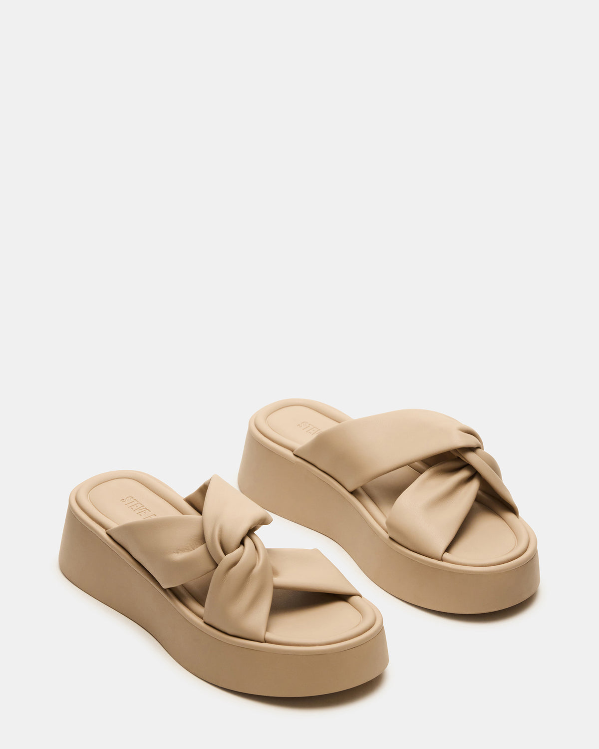 CYRIX Taupe Women's Platform Slide Sandal | Steve Madden