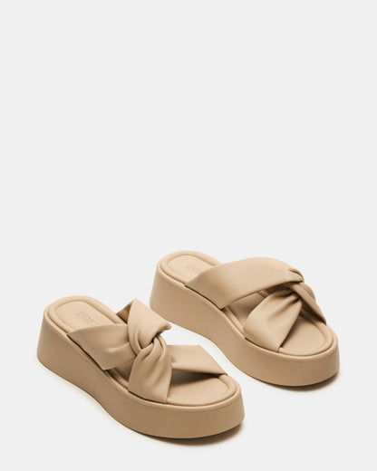 CYRIX Taupe Women's Platform Slide Sandal | Steve Madden