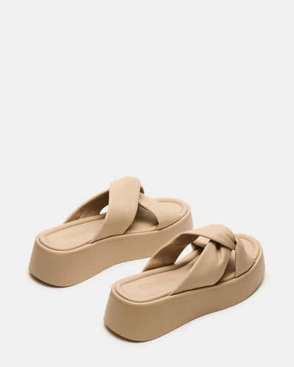 CYRIX Taupe Women's Platform Slide Sandal | Steve Madden