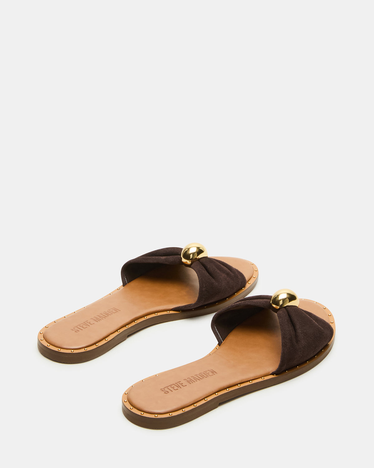 DIPSY Brown Suede Slide Rounded Toe Women's Sandal | Steve Madden