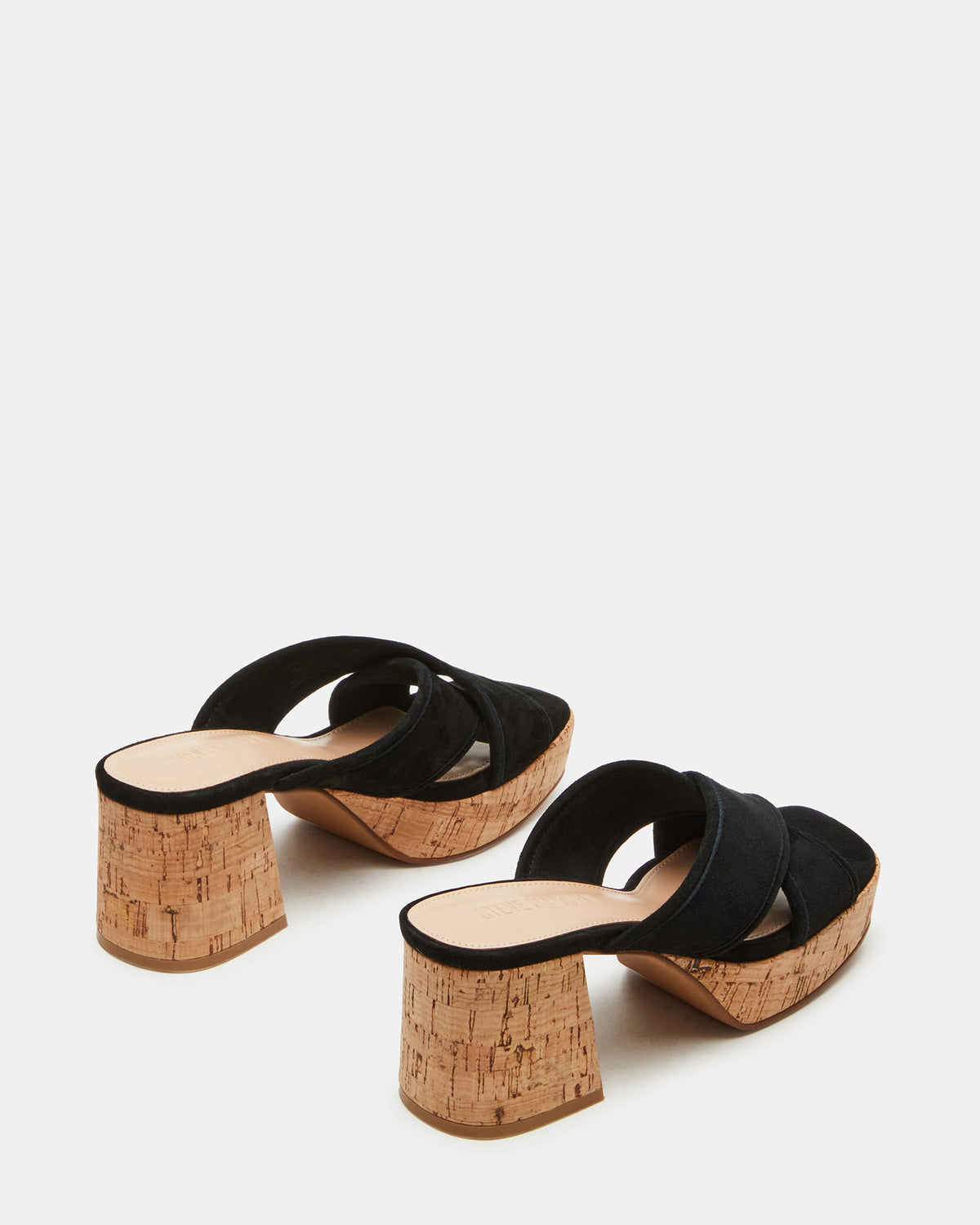 MARSDEN Black Suede Women's Platform Square-Toe Mule Sandal | Steve Madden