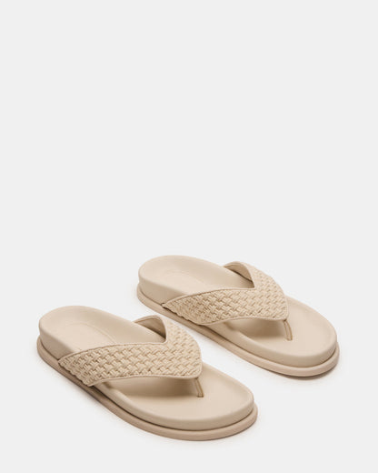 ZINNIA Bone Multi Women's Thong Footbed Sandal | Steve Madden