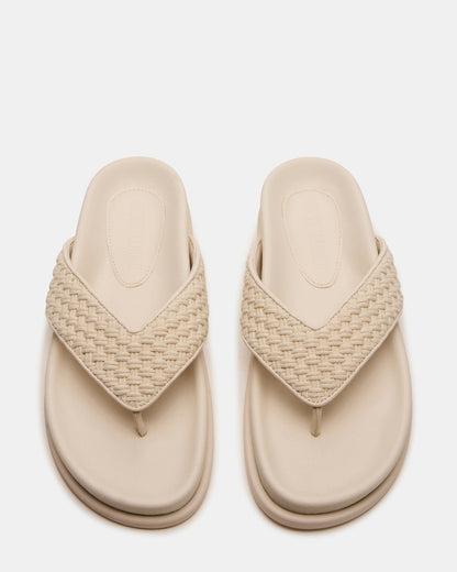 ZINNIA Bone Multi Women's Thong Footbed Sandal | Steve Madden