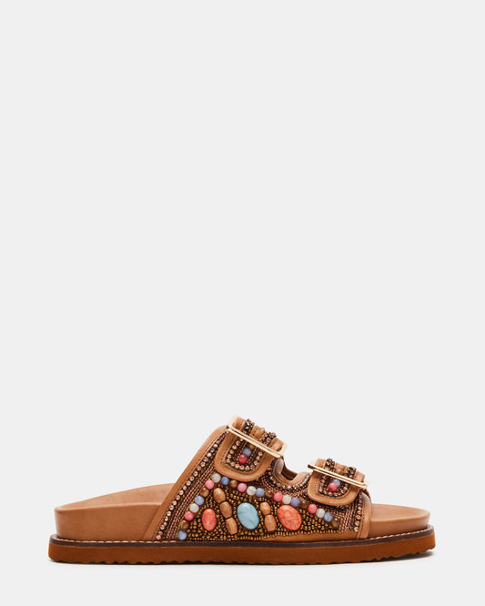 CABO Multi Beaded Footbed Slide | Women's Sandals | Steve Madden