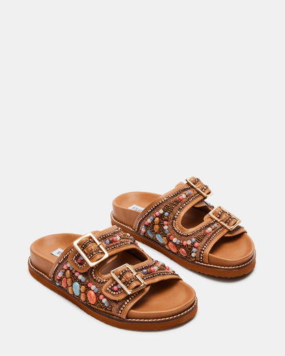 CABO Multi Beaded Footbed Slide | Women's Sandals | Steve Madden