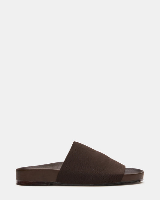 SANSA Brown Flatform Footbed Slide Women's Sandal | Steve Madden