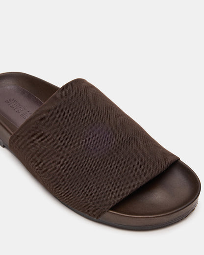 SANSA Brown Flatform Footbed Slide Women's Sandal | Steve Madden