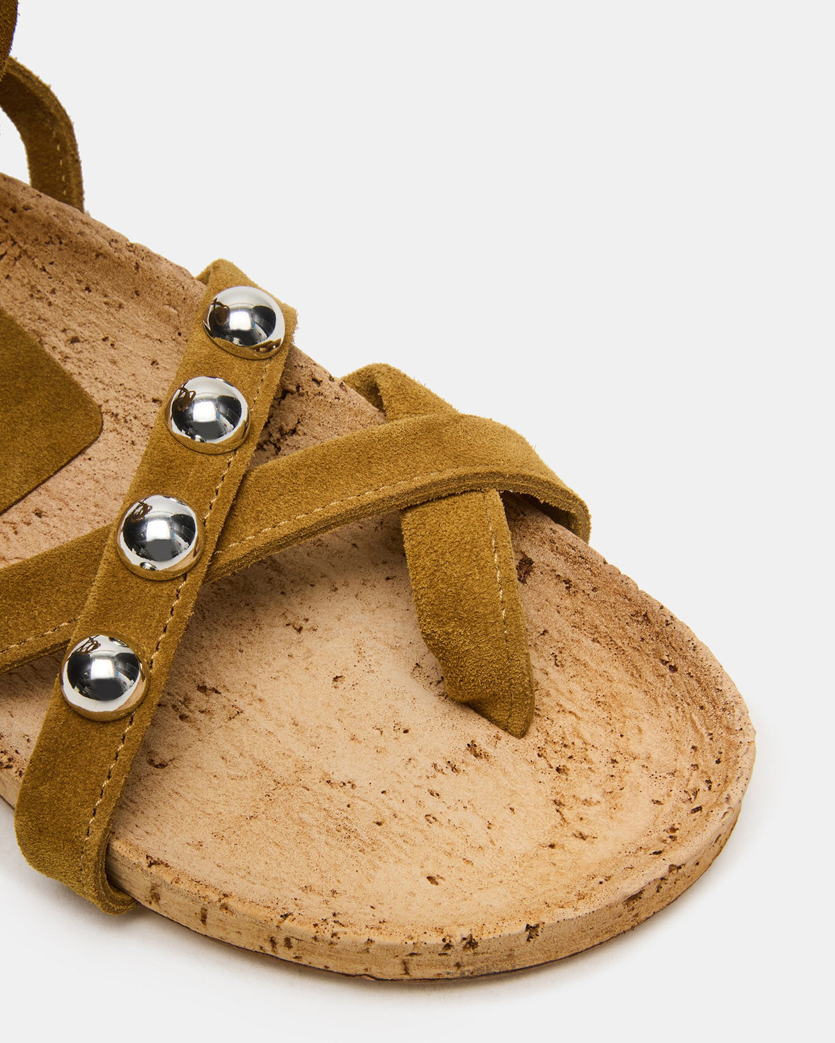KELSO Olive Suede Flatform Strappy Studded Women's Sandal | Steve Madden