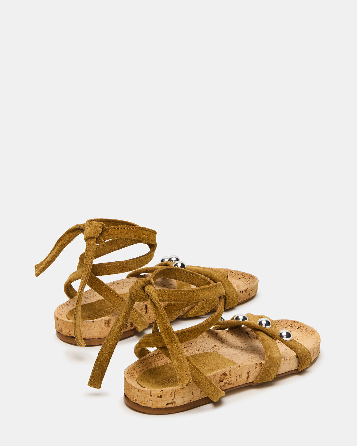 KELSO Olive Suede Flatform Strappy Studded Women's Sandal | Steve Madden
