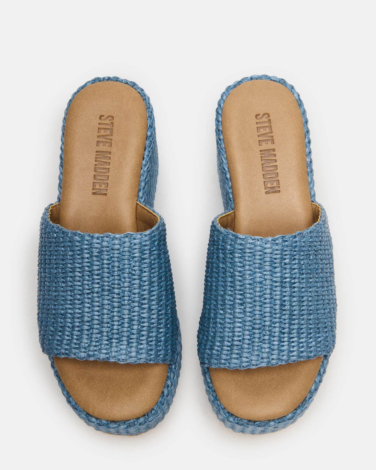 JETTY Blue Raffia Platform Wedge Women's Sandal | Steve Madden