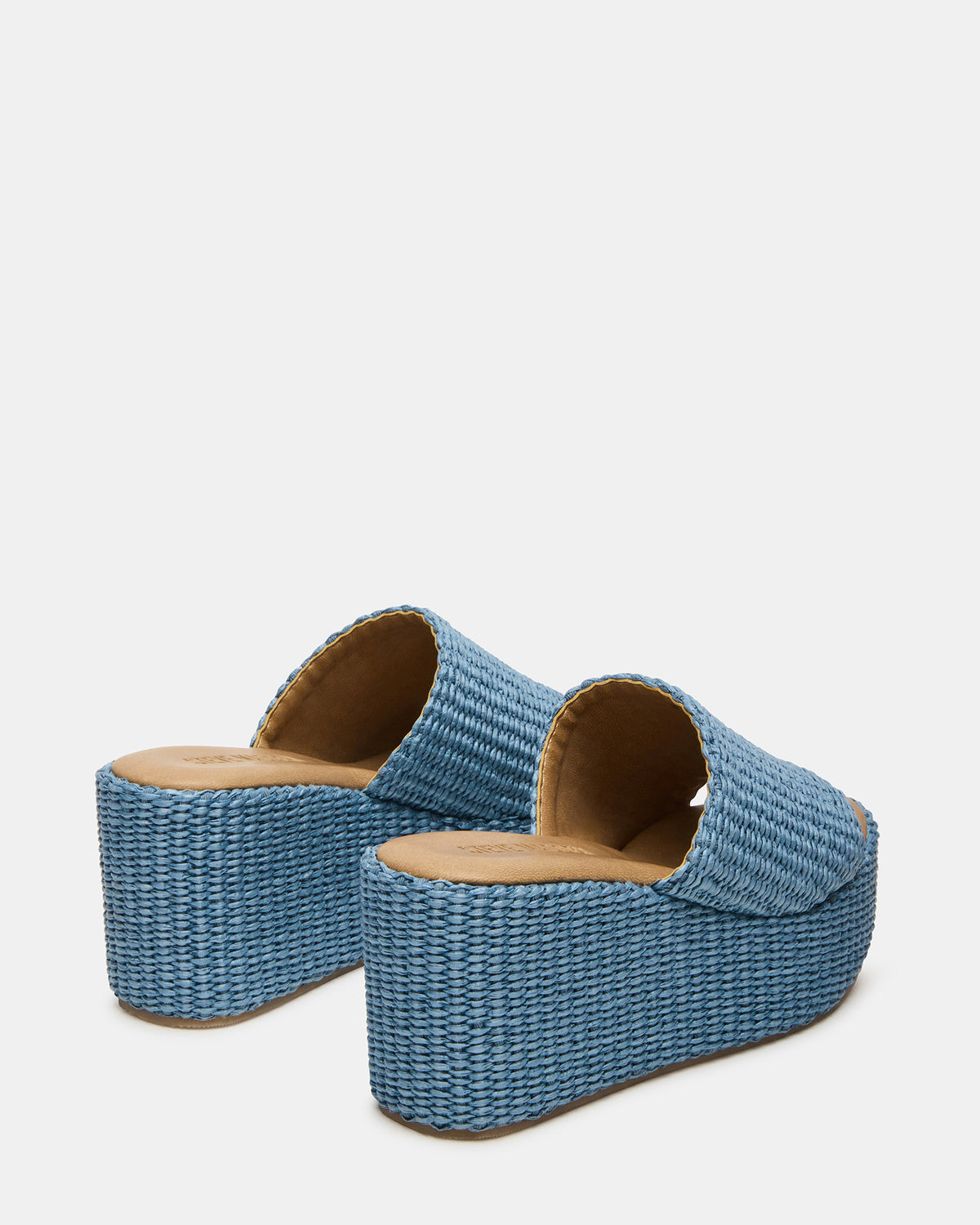JETTY Blue Raffia Platform Wedge Women's Sandal | Steve Madden