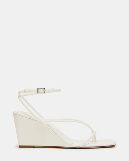 APPA White Square-Toe Strappy Wedge Women's Sandal | Steve Madden