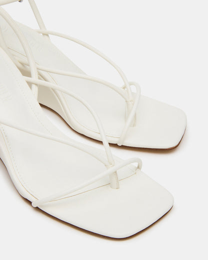 APPA White Square-Toe Strappy Wedge Women's Sandal | Steve Madden